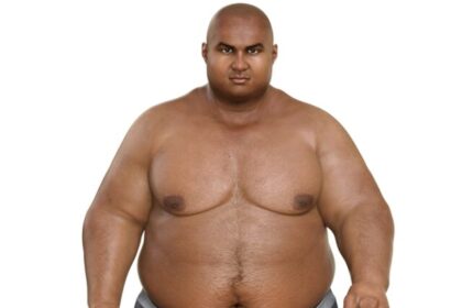 Obese,Man,With,Dark,Skin,,3d,Illustration.,Concept,Of,Obesity,